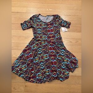 NWT LuLaRoe Nicole Dress Womens 3XL Southwestern Aztec Fit and Flare C33